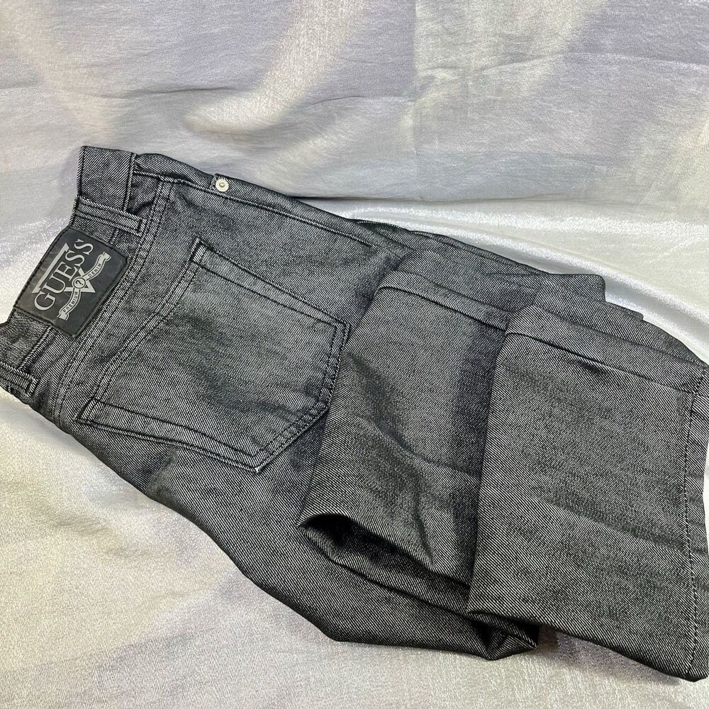 GUESS Jeans Bootleg Black Metallic Denim Y2K Jeans Women's Size 30